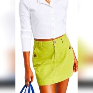 Wild Fable Avocado Green Corduroy Juniors Mini Skirt Size 4